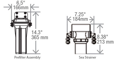 Mini 170 - Prefilter and Sea Strainer