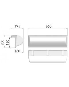 MBF150 MARINA BUMPER WHITE 650X200X130